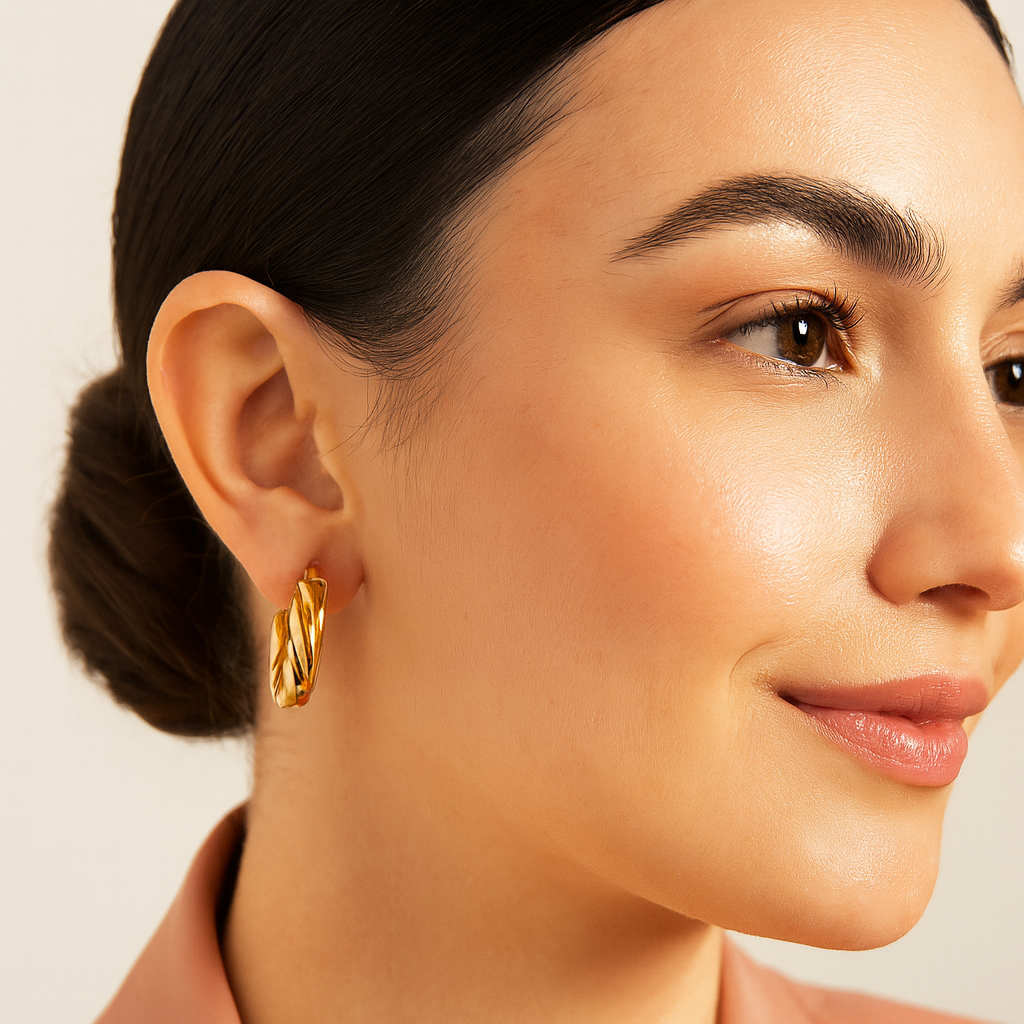 Twisted Gold Hoops