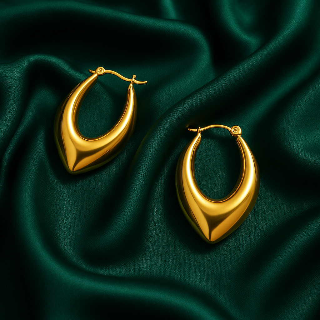 Sculpted Teardrop Hoops